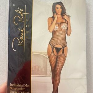 René Rofé Black Fishnet Bodystocking